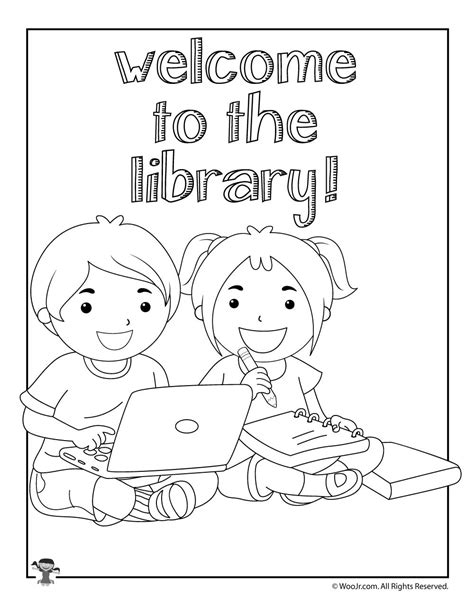 Printable Library Coloring Pages